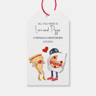Etiquetas Para Regalos Amor y Pizza Boda Divertida