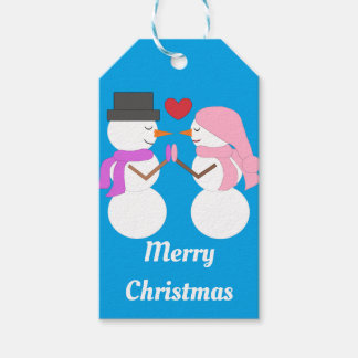 Etiquetas Para Regalos Amor y Snowpeople: Blue-green
