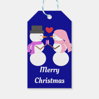Etiquetas Para Regalos Amor y Snowpeople: Dark Blue