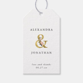 Etiquetas Para Regalos Ampersand elegante | Boda de oro y Rubor