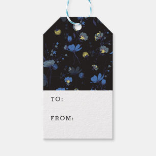 Etiquetas Para Regalos Añada su estampado de flores soplado el viento