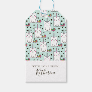 Etiquetas Para Regalos Añada su gato dibujado la mano el linda conocid