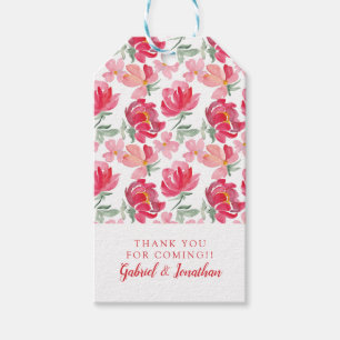 Etiquetas Para Regalos Añada su modelo conocido del Peony de la acuarela