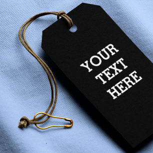 Etiquetas Para Regalos Añadir su propio texto Personalizado aquí negro y 