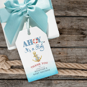 Etiquetas Para Regalos Ancla náutica Ahoy es un chico personalizado