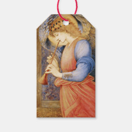 Etiquetas Para Regalos Angel Playing a Flageolet (de Edward Burne-Jones)