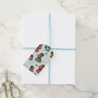 Etiquetas Para Regalos Ángeles de Nochebuena Poinsettia 