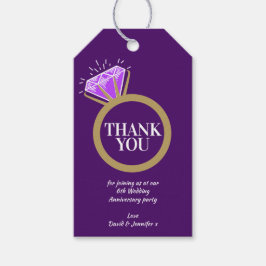 Etiquetas Para Regalos Anillo de aniversario de bodas de amatista agradec