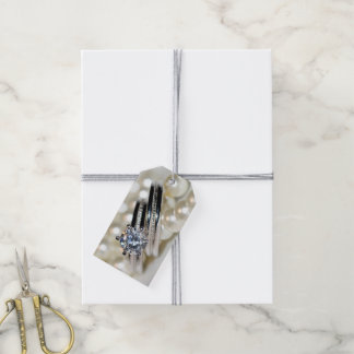 Etiquetas Para Regalos Anillos y Perlas Blancas Bolsas de Favor de Boda