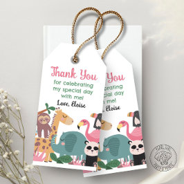 Etiquetas Para Regalos Animal Salvaje Rosa