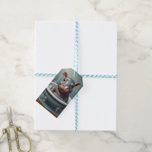 Etiquetas Para Regalos Animales amigos del baño en una bañera