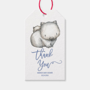 Etiquetas Para Regalos Animales de Australia Wombat Gracias