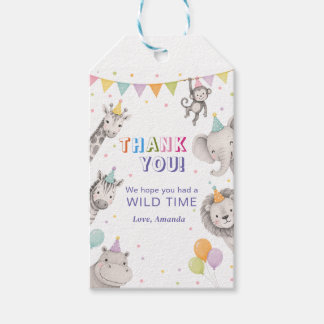 Etiquetas Para Regalos Animales de Fiesta de Agradecimiento Safari Jungla