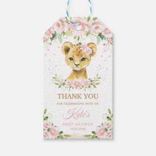 Etiquetas Para Regalos Animales de la selva león Chica floral de Rubor B