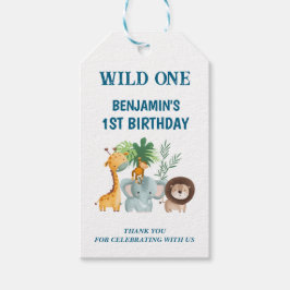 Etiquetas Para Regalos Animales de Safari Cumpleaños Salvaje Favor de agr