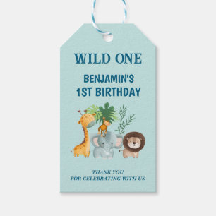 Etiquetas Para Regalos Animales de Safari Fiesta Wild One Favor de agrade