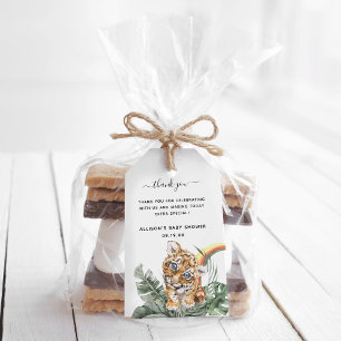Etiquetas Para Regalos Animales del bebé de la jungla tropical BABY SHO