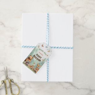 Etiquetas Para Regalos Animales del bosque Fiesta de bebé floral Agradeci