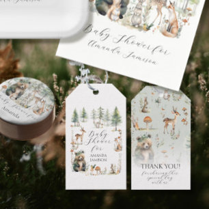 Etiquetas Para Regalos Animales forestales llevan Baby Shower Deer Cute W