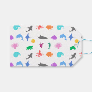 Etiquetas Para Regalos Animales marinos con estampado