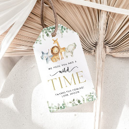 Etiquetas Para Regalos Animales safari, jungla, salvaje, primer cumpleaño