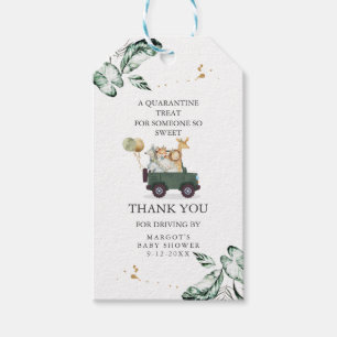 Etiquetas Para Regalos Animales Safari manejados por Baby Shower Greenery