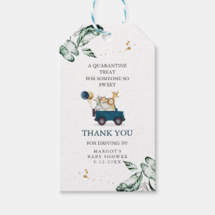 Etiquetas Para Regalos Animales Safari manejados por Baby Shower Greenery