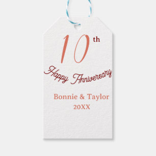 Etiquetas Para Regalos aniversario de bodas 10 melocotón pastel nombre re
