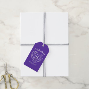 Etiquetas Para Regalos Aniversario de bodas de iolita 21 corazón púrpura