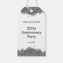 Etiquetas Para Regalos Aniversario de Bodas de Plata 25 años con Brillo F