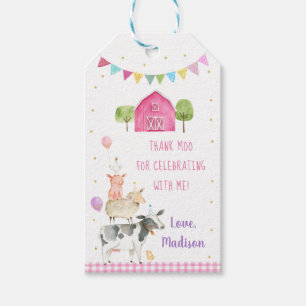Etiquetas Para Regalos Aniversario de cumpleaños del Barnyard de la gran