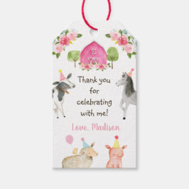 Etiquetas Para Regalos Aniversario de cumpleaños del Barnyard de la granj