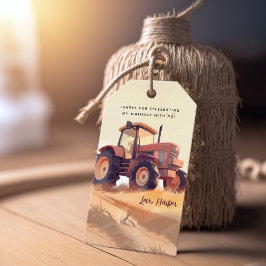 Etiquetas Para Regalos Aniversario de la Aventura de la Granja de Tractor