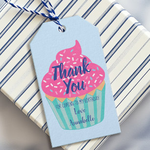 Etiquetas Para Regalos Aniversario de la Torta de Cupakes Niños Gracias