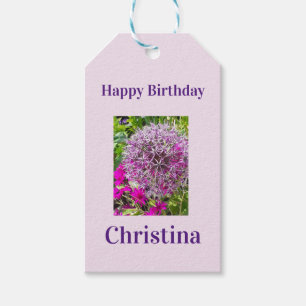 Etiquetas Para Regalos Aniversario de las flores de verano de Allium
