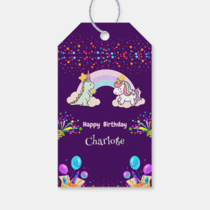 Etiquetas Para Regalos Aniversario del globo de arco iris de la dinosauri