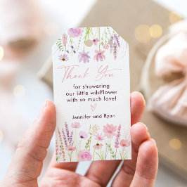Etiquetas Para Regalos Aniversario del Jardín de Flor Silvestre Rosa