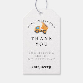 Etiquetas Para Regalos Aniversario del volcado del vehículo de construcci
