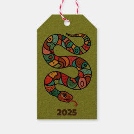 Etiquetas Para Regalos Año Nuevo Chino De La Serpiente De Madera Verde 20