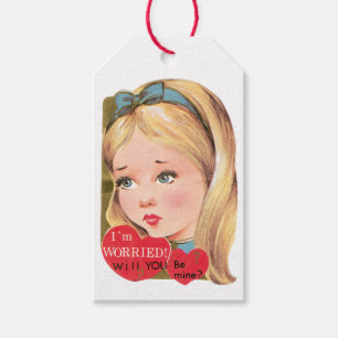 Etiquetas Para Regalos Antiguo corazón Chica de San Valentín