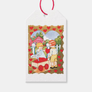 Etiquetas Para Regalos Antiguo corazón Chica de San Valentín