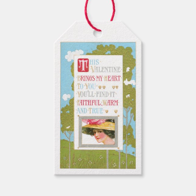 Etiquetas Para Regalos Antiguo Valentine Lady (Anverso)