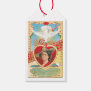 Etiquetas Para Regalos Antiguo Valentine Pigeon Heart Lady