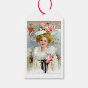 Etiquetas Para Regalos Antiguo Valentine Pink Floral Lady