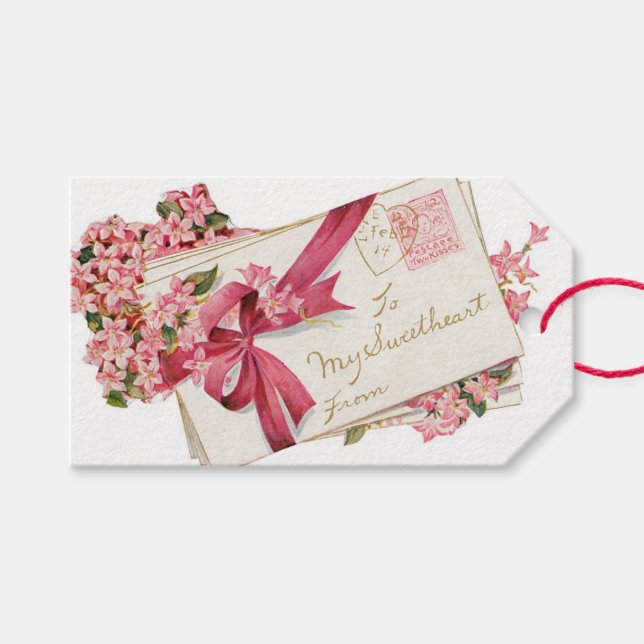 Etiquetas Para Regalos Antique Valentine Bouquet (Frente (Horizontal))
