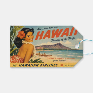Etiquetas Para Regalos Anuncio de viaje hawaiano de estilo vintage