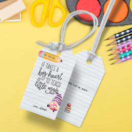 Etiquetas Para Regalos Apreciación del profesor con corazón