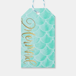 Etiquetas Para Regalos Aqua Mermaid Scales | Texto Personalizado