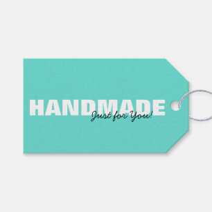 Etiquetas Para Regalos Aqua moderna hecha a mano solo para ti colgando et
