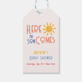 Etiquetas Para Regalos Aquí Viene El Baby Shower Retro Retro Mínimo De So